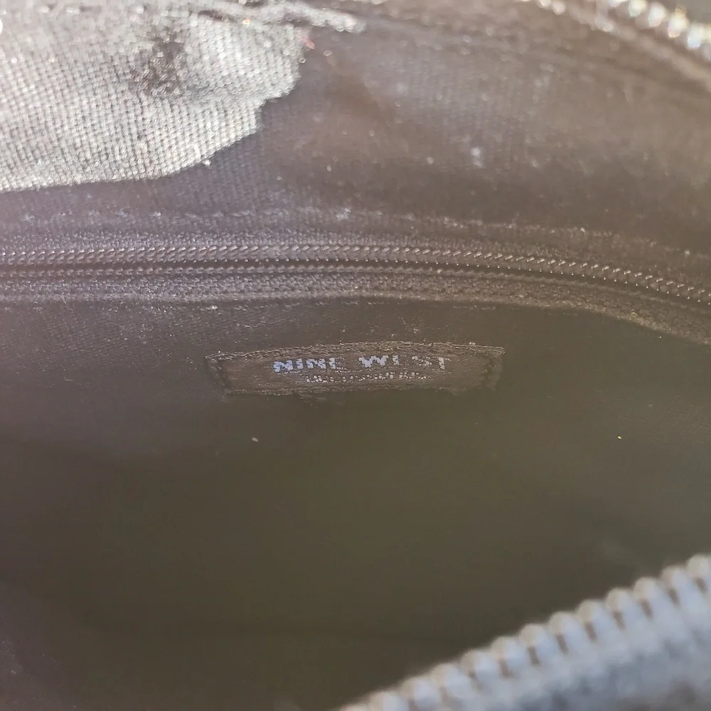 Nine West Black Leather Crossbody Bag Purse Travel Handbag Classic Party Neutral